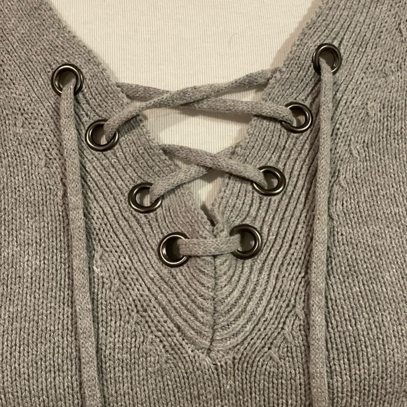 Philosophy Ribbed Sweater Dress with Lacing - Picture 2 of 7